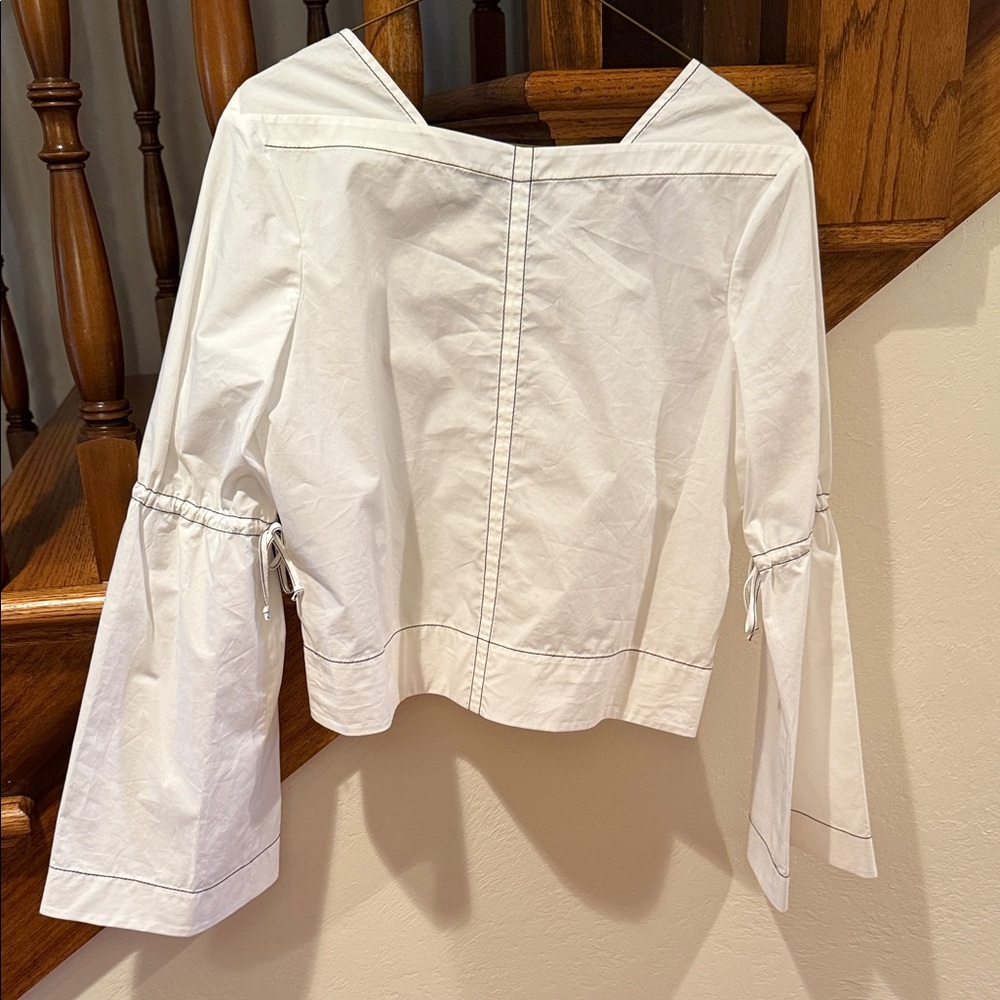 10 Crosby Derek Lam Off-White Flared Sleeve Blouse